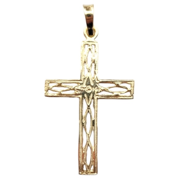 14 Karat Yellow Gold Open Cross Pendant #20896 - Picture 1 of 10